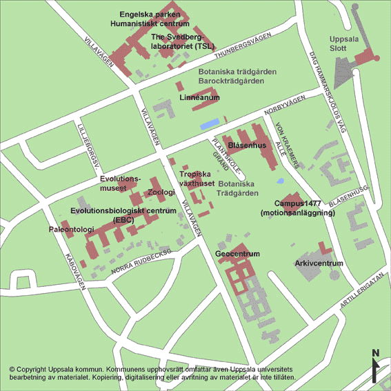 Karta med Engelska parken och Blåsenhus